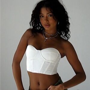 Princess Polly ENDLESS LOVE CORSET TOP WHITE NWOT size 2